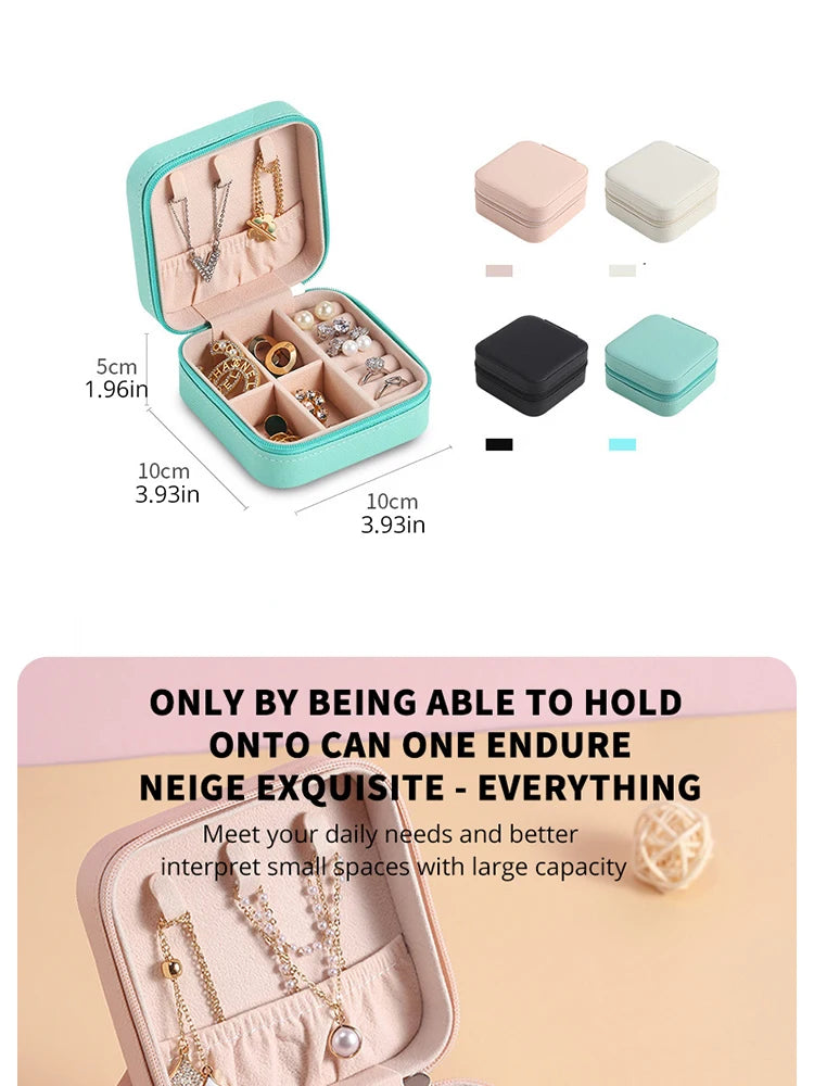 Mini Portable Jewelry Organizer Box – Compact Travel Storage Case