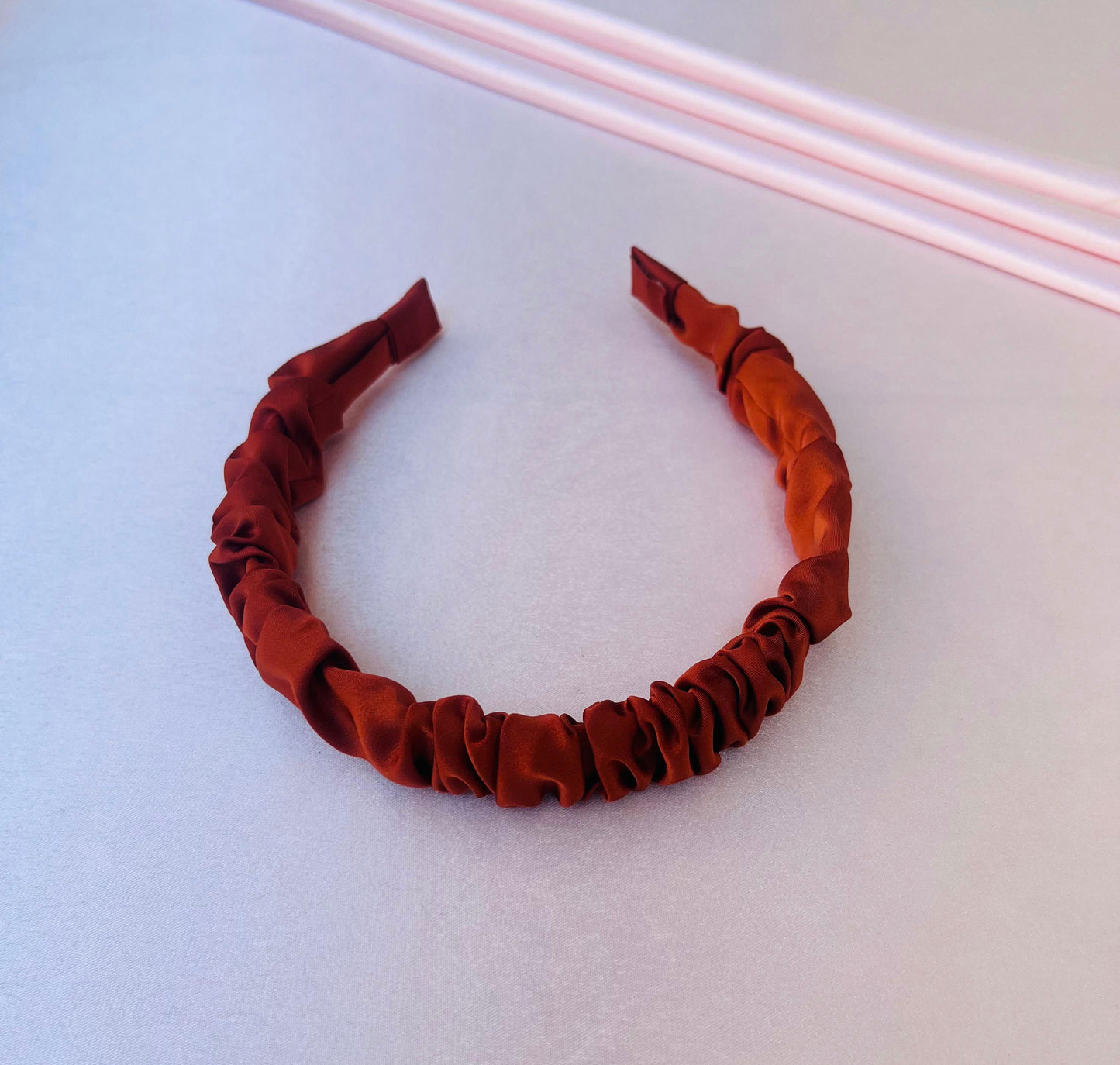 Sienna Here – Headband (Burnt Sienna Ruched Design)
