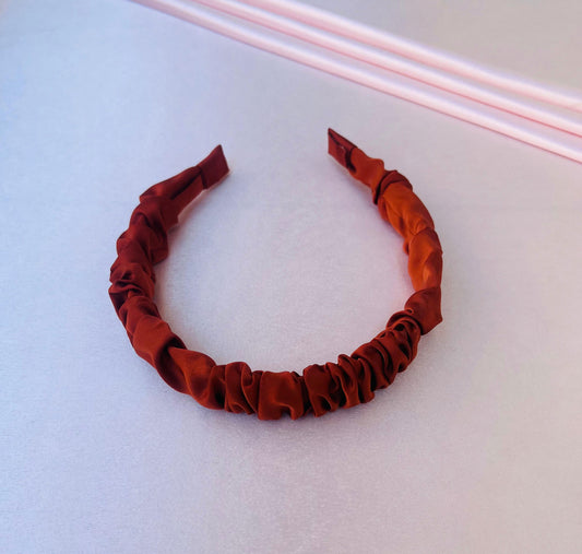 Sienna Here – Headband (Burnt Sienna Ruched Design)