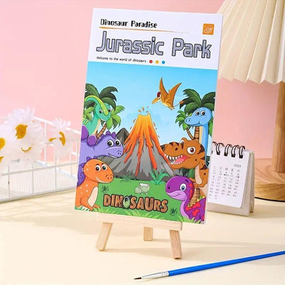 Kids Watercolor Painting Book Set – Mess-Free Art Kit with Brush
