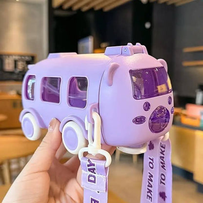 Baby Bus Water Bottle – 500ml Leak-Proof Kids Bottle with Strap
