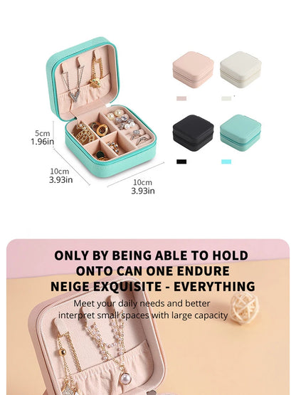 Mini Portable Jewelry Organizer Box – Compact Travel Storage Case