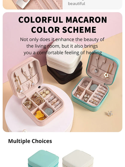 Mini Portable Jewelry Organizer Box – Compact Travel Storage Case