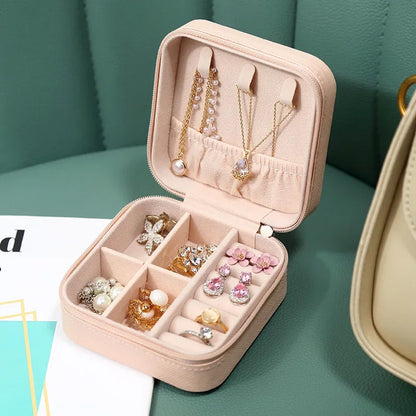 Mini Portable Jewelry Organizer Box – Compact Travel Storage Case