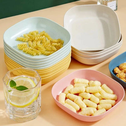 10 PCS Multicolor Plastic Snack Serving Dishes with Storage Box – Fruit, Salad & Candy Plates