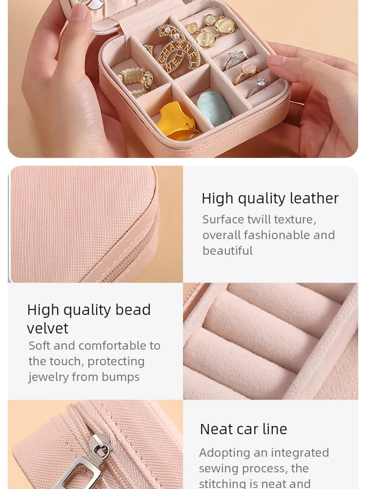 Mini Portable Jewelry Organizer Box – Compact Travel Storage Case