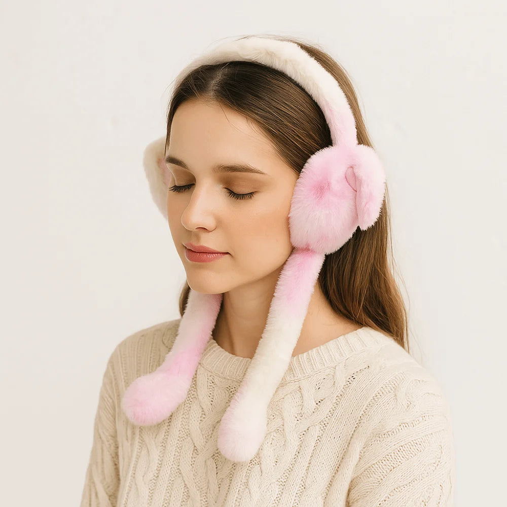 Plush Rabbit Ear Earmuffs – Stylish Ear Warmers