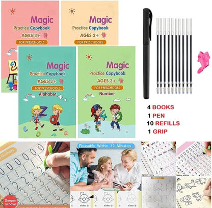 Sank Magic Practice Copybook Set – Reusable Handwriting Workbook for Kids