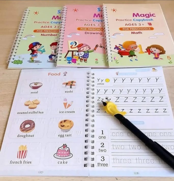 Sank Magic Practice Copybook Set – Reusable Handwriting Workbook for Kids