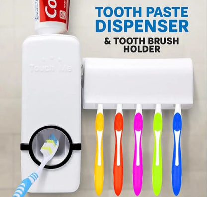 Automatic Toothpaste Dispenser & Toothbrush Holder – Wall Mounted Set