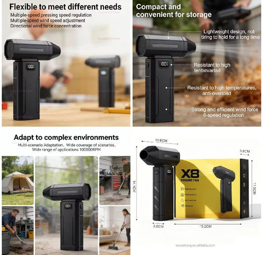 Portable Mini Air Duster – Turbo Blower | Cordless Rechargeable Dust Cleaner