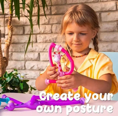 Giraffe Pop Tubes with LED Lights – Fun & Sensory Toy for Kids (3+ Years)