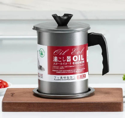 Easy Kitchen Oil Filter Pot – Stainless Steel Grease Strainer & Oil Storage Container