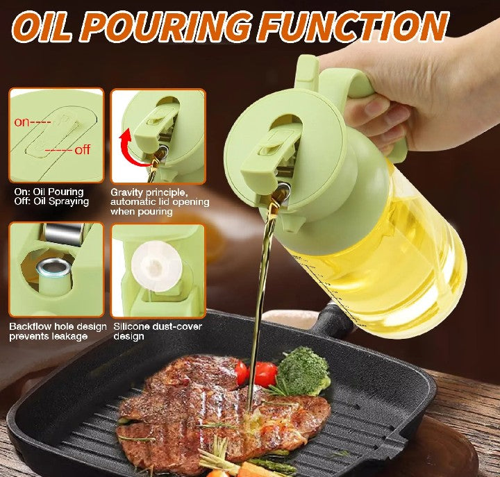 Premium Glass Oil Sprayer Bottle – Fine Mist Spray for Cooking
