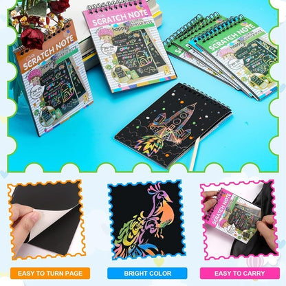 10 Sheets Magic Rainbow Scratch Art Paper Cards – Educational Drawing & Creative Kids Toy