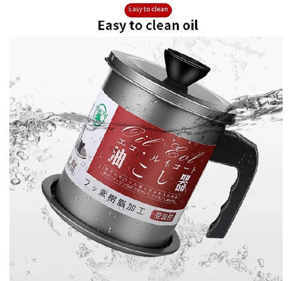 Easy Kitchen Oil Filter Pot – Stainless Steel Grease Strainer & Oil Storage Container