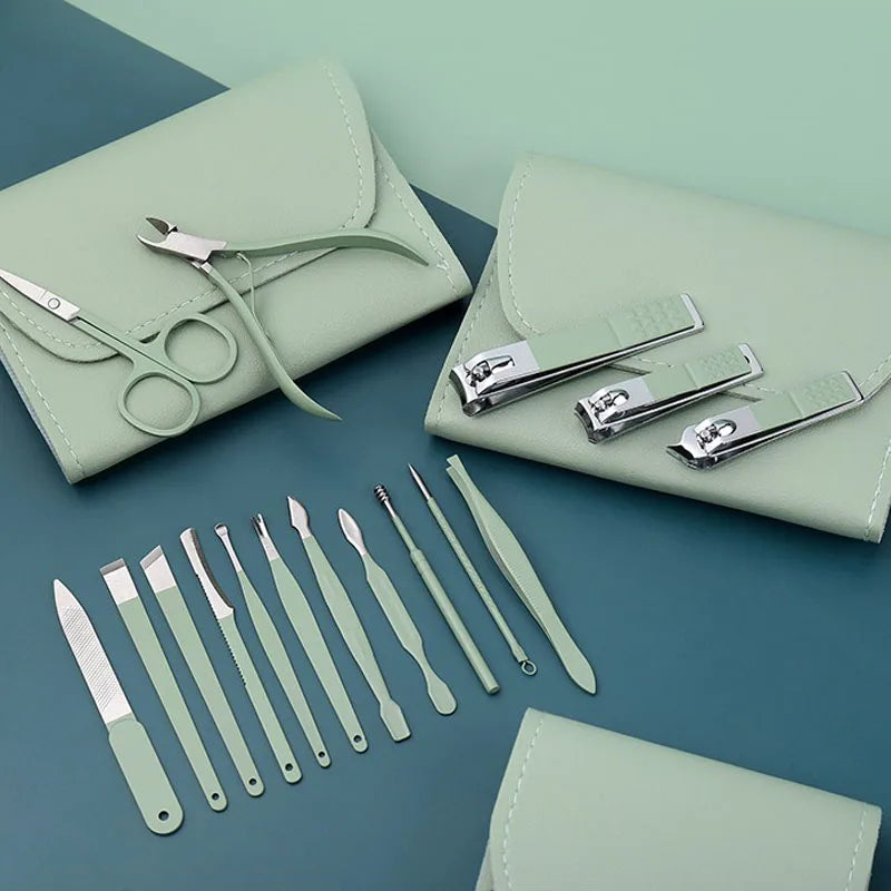 16-in-1 Professional Manicure & Pedicure Grooming Kit – Stainless Steel Nail Care Set (2026 Edition)