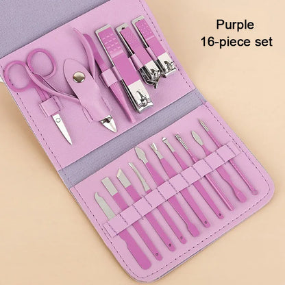 16-in-1 Professional Manicure & Pedicure Grooming Kit – Stainless Steel Nail Care Set (2026 Edition)