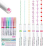 6 Pcs Cute Curve Highlighter Pen Set – Creative Fine Tip Marker Pens