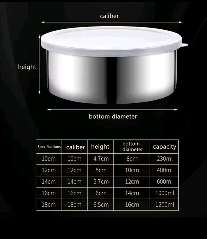Stainless Steel Food Storage Containers Set (5 Pieces)