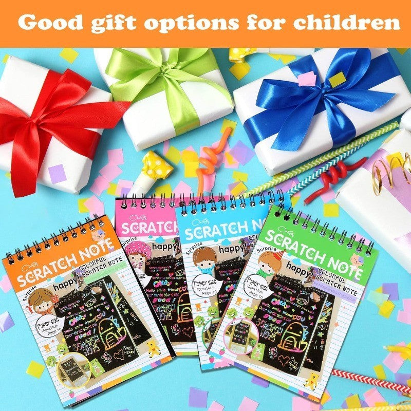 10 Sheets Magic Rainbow Scratch Art Paper Cards – Educational Drawing & Creative Kids Toy