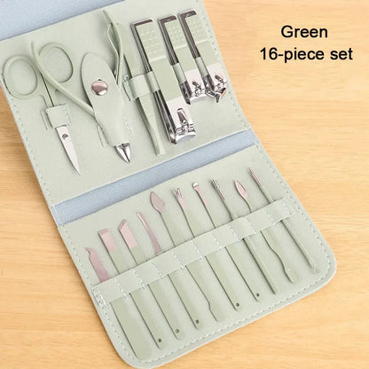 16-in-1 Professional Manicure & Pedicure Grooming Kit – Stainless Steel Nail Care Set (2026 Edition)