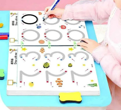 64-Page Kids Tracing Book – Erasable Writing Practice Workbook for Preschool Learning