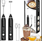 Electric Milk Frother & Coffee Grinder – 2-in-1 Handheld USB Rechargeable