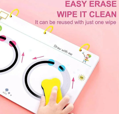 64-Page Kids Tracing Book – Erasable Writing Practice Workbook for Preschool Learning