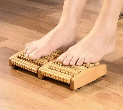 Wooden Roller Foot Massager – Natural Stress Relief & Circulation Booster