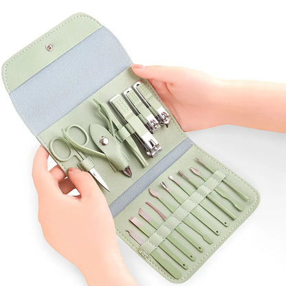 16-in-1 Professional Manicure & Pedicure Grooming Kit – Stainless Steel Nail Care Set (2026 Edition)