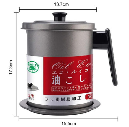 Easy Kitchen Oil Filter Pot – Stainless Steel Grease Strainer & Oil Storage Container