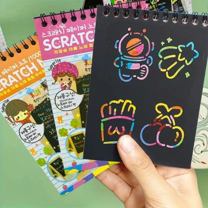 10 Sheets Magic Rainbow Scratch Art Paper Cards – Educational Drawing & Creative Kids Toy