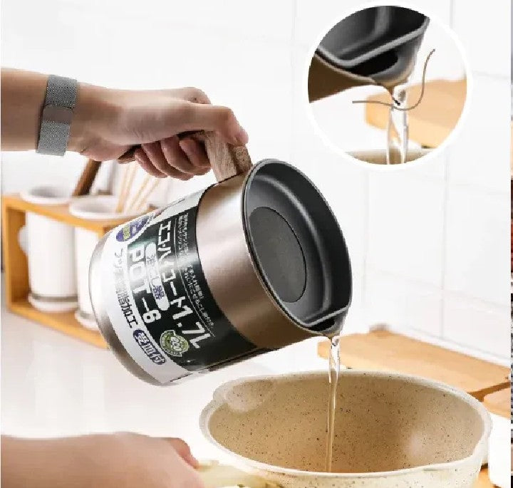 Easy Kitchen Oil Filter Pot – Stainless Steel Grease Strainer & Oil Storage Container
